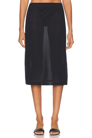 Ziah Sheer Knit Skirt in Black - Black. Size XL (also in ). | FWRD 