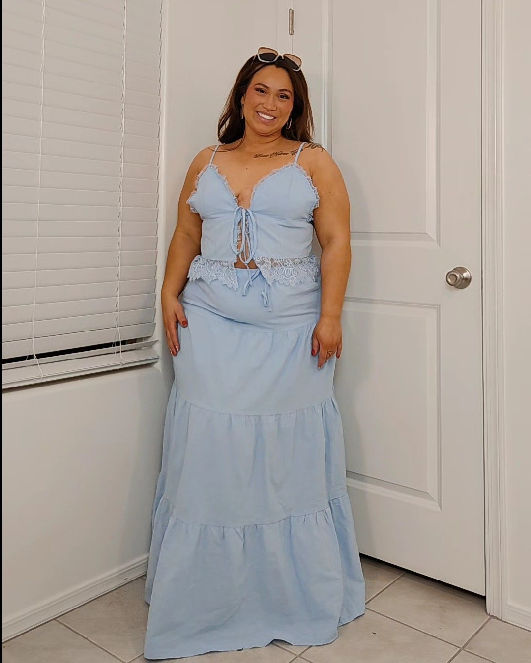 Amazon Floerns Women's 2 Piece Outfit Lace Trim Tie Front Camisole Top Tiered Maxi Skirts Set

#LTKMidsize #LTKPlusSize