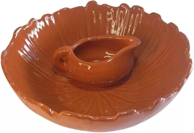 Tigela Saladeira Folha e Molheira Arte Tempo Terracota 1,5l | Amazon (BR)