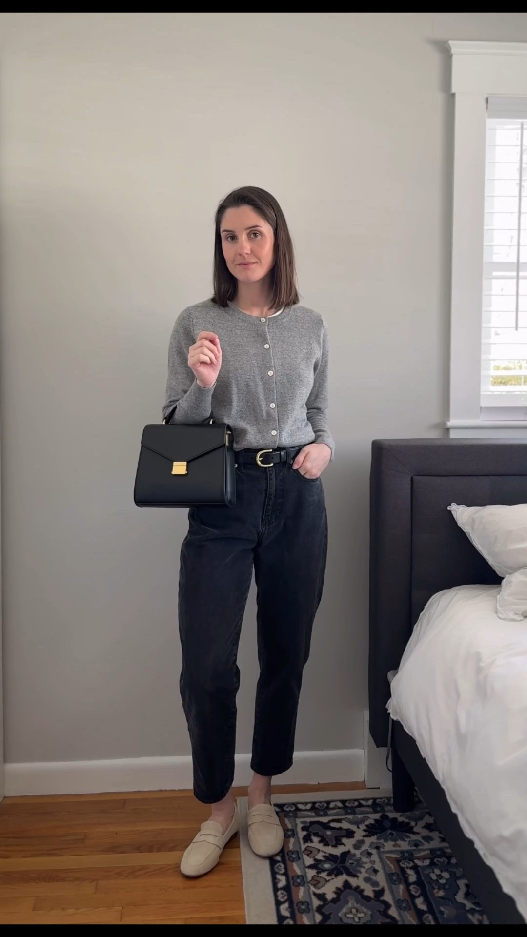 It’s not your clothes  it’s how you’re styling them - I love this cardigan tucked into a pair of cropped black jeans, plus these loafers are so fabulous! @onequince 

Suede loafers | cashmere cardigan | black bag | ootd | how to style | what I wore | casual | elevated casual 

#LTKootd #LTKgrwm