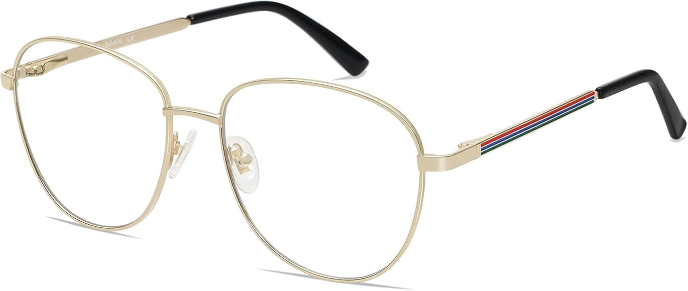 SOJOS Oversized Aviator Blue Light Blocking Glasses for Women Men, Metal Frame Clear Lens Eyeglas... | Amazon (CA)