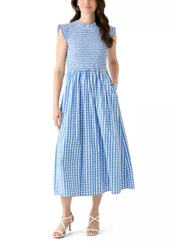 Crown & Ivy™ Women's Sleeveless Smocked Midi Dress | Belk