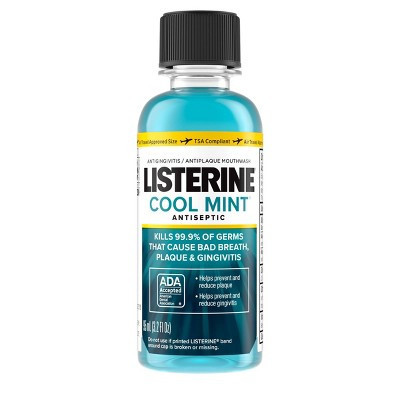 Listerine Antiseptic Mouthwash, Cool Mint, Trial Size, 3.2oz | Target