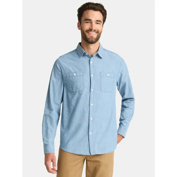 George Men's Chambray Shirt, Sizes S-3XL | Walmart (US)