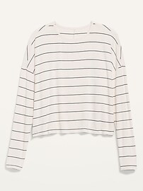 Oversized Luxe Striped Long-Sleeve T-Shirt for Women | Old Navy (US)
