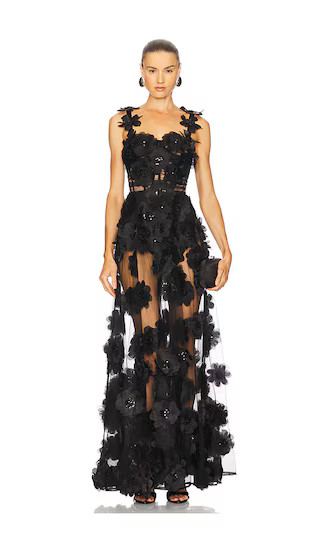 Rosalie Noir Gown in Black | Revolve Clothing (Global)