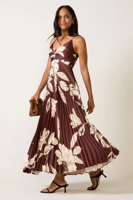 ASTR Women's Clea Dress, Size Small, Brown | Evereve