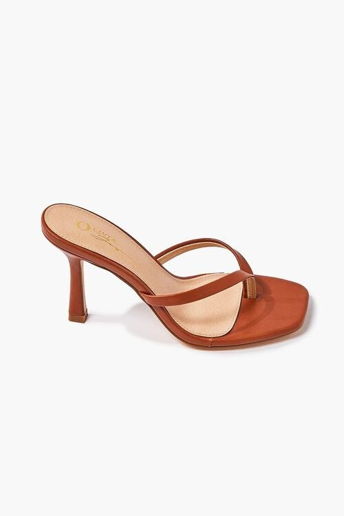 Faux Leather Thong Heels | Forever 21 (US)