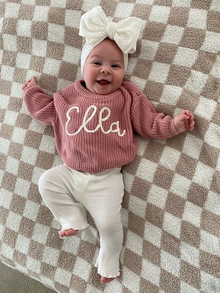 Spring baby girl outfit inspo 💗 We just got this new bow 🎀 So cute!! 

Baby girl outfits, baby girl spring outfit, baby girl summer outfit, baby girl fall outfit, baby girl clothing, baby girl style, Harper and Remi, baby headbands, baby personalized sweater, baby name sweater, baby coming home outfit, newborn outfit, infant outfit, baby sweater, baby flare pants

#LTKbaby #LTKbump #LTKfamily