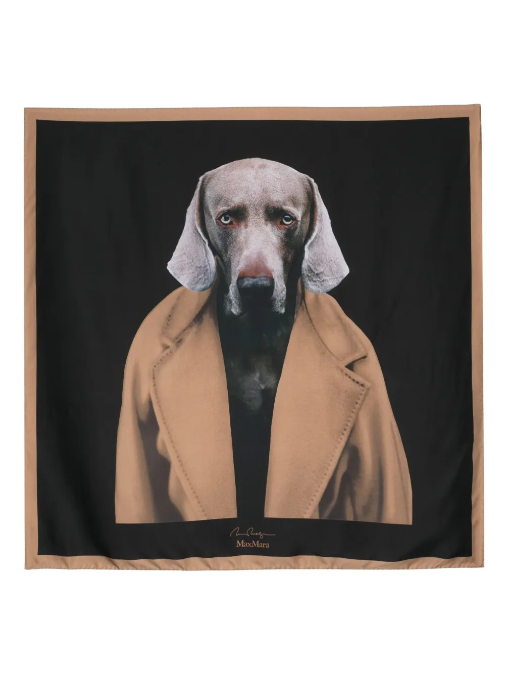 Max Mara dog-print Silk Scarf | Black | FARFETCH | Farfetch Global
