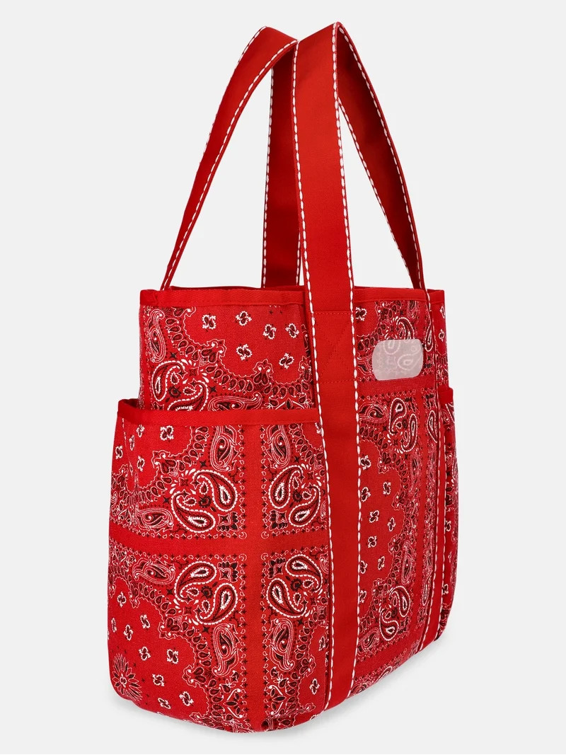 No Boundaries Women's Americana Cut Out Tote Bag, Red Bandana - Walmart.com | Walmart (US)