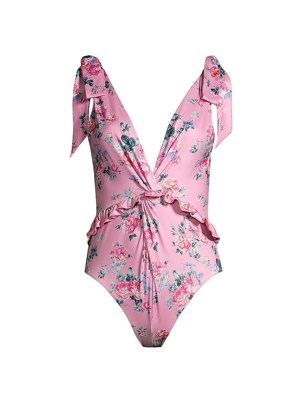 LoveShackFancy Women's Demeter Floral One-Piece Swimsuit - Rosy Peaches - Size XS | Saks Fifth Avenue