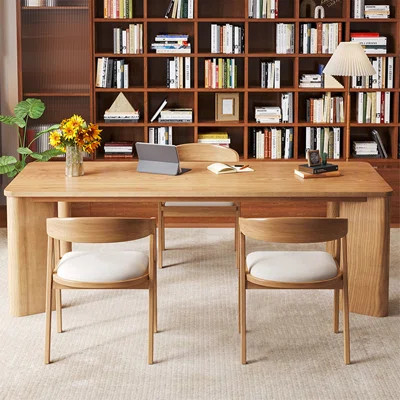 Burlywood Rectangular Solid Wood Writing desk | Wayfair North America