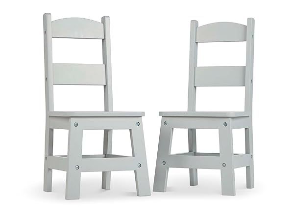 Melissa & Doug Wooden Chairs, Set of 2 - White Furniture for Playroom | Amazon (US)