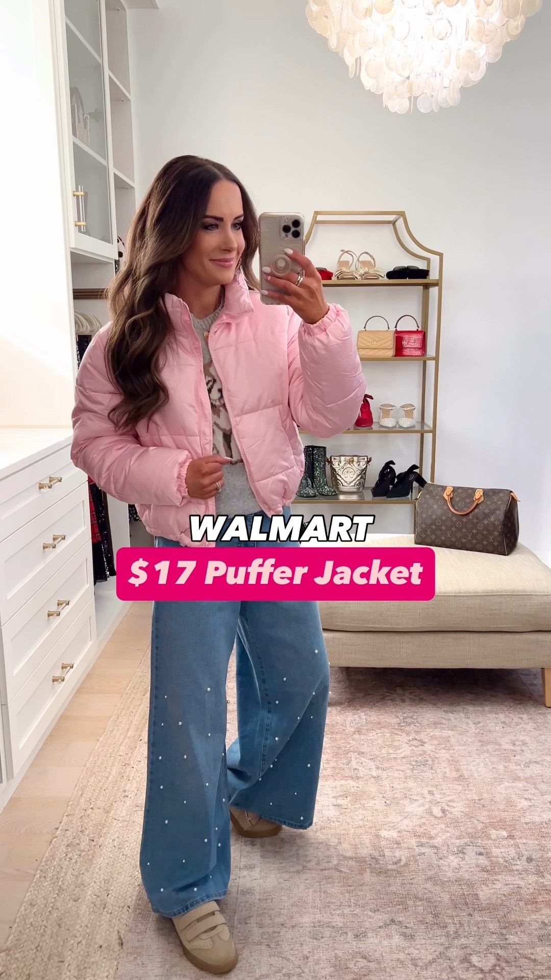 Wearing size S in jacket and sweater. Sized down one in jeans 