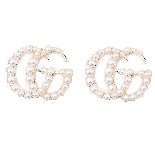 Luxury Letter G Pearl Initial Stud Earrings Drop Statement Earrings for Women Girls | Amazon (US)
