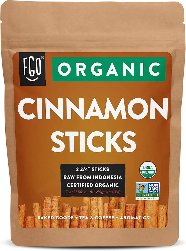 FGO Organic Korintje Cinnamon Sticks, 100% Raw from Indonesia, 25+ Sticks 2 3/4" Length (Pack of ... | Amazon (US)