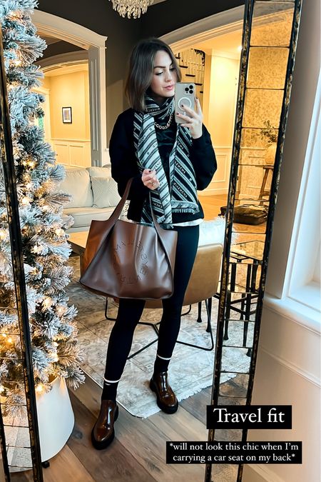 Travel outfit // comfy style // stirrup leggings // lug boots // Anine bing sweatshirt // tote bag // leather tote // combat boots  // gifts for her // tts 

#LTKSeasonal #LTKGiftGuide #LTKCyberweek