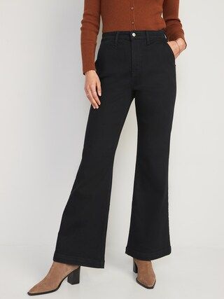 Extra High-Waisted Trouser Flare 360° Stretch Black Jeans for Women | Old Navy (US)