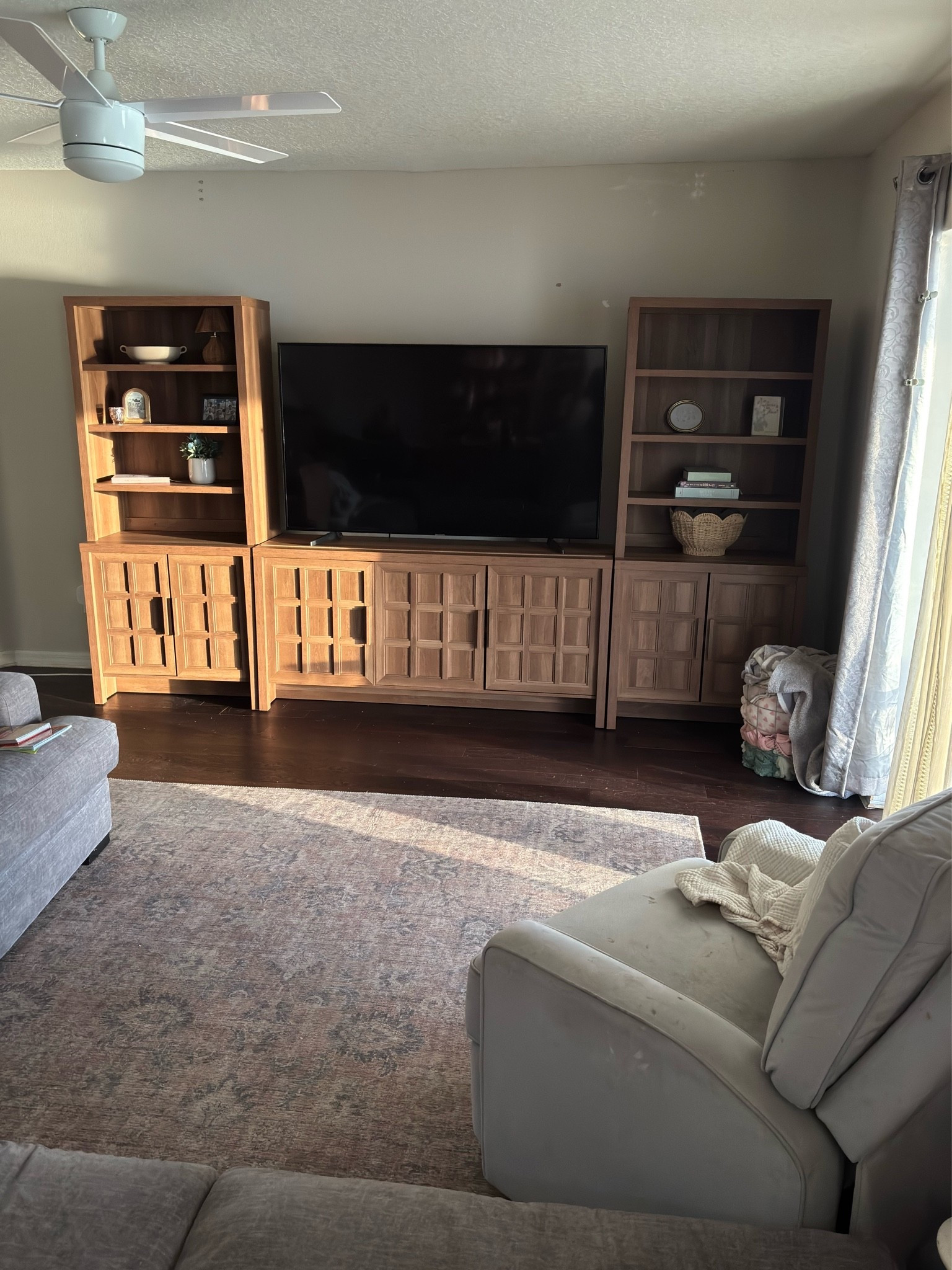 New Bhg tv stand & bookshelves  from Walmart!! I’m so impressed with how pretty & how huge these are!!! 😍👏🏻 they look so nice! I’m so excited about all the storage!

#LTKmomlife #LTKHome