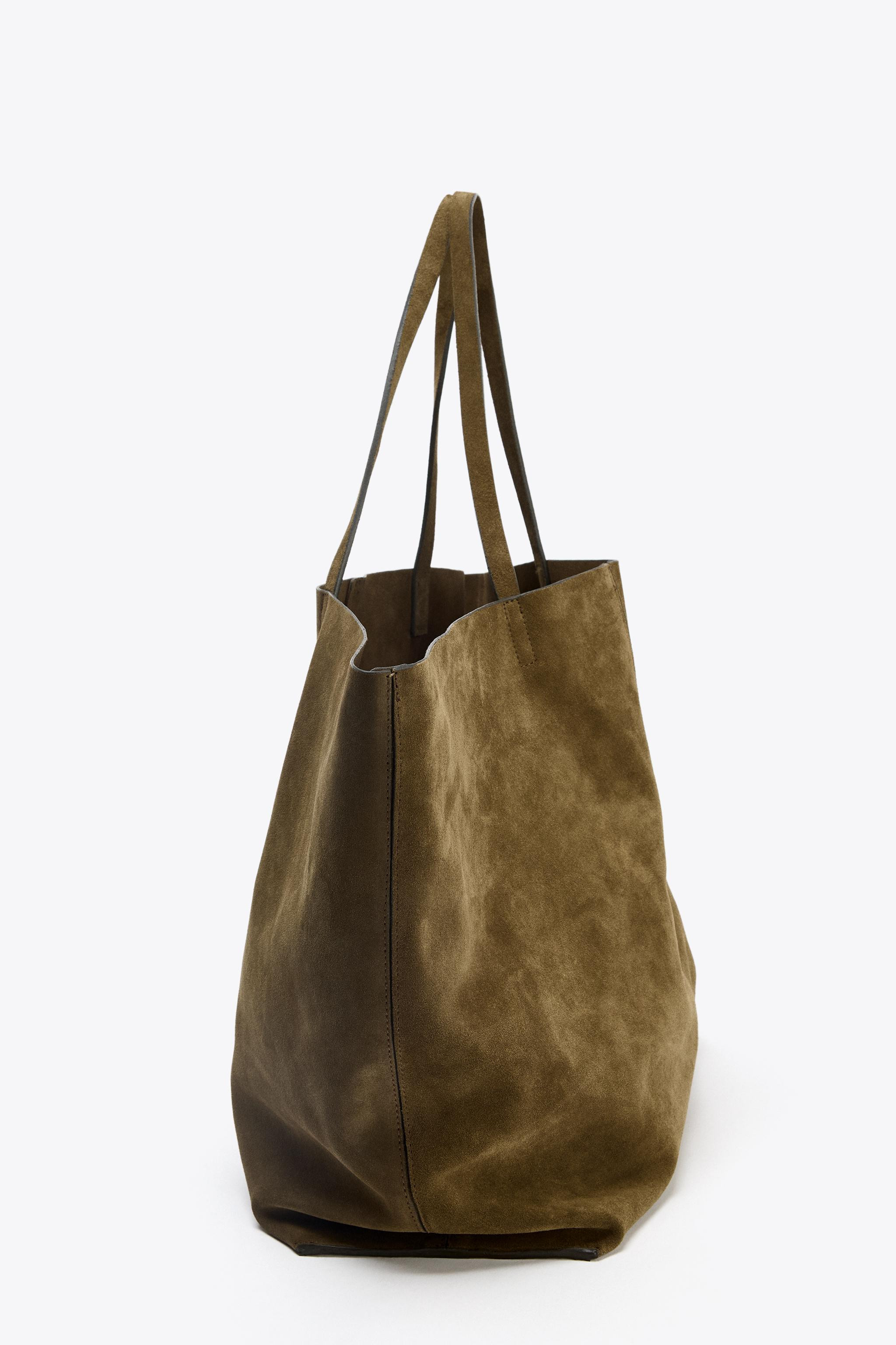 MAXI SHOPPER IN PELLE SCAMOSCIATA | Zara UK