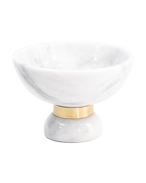 8in Marble Pedestal Bowl | TJ Maxx