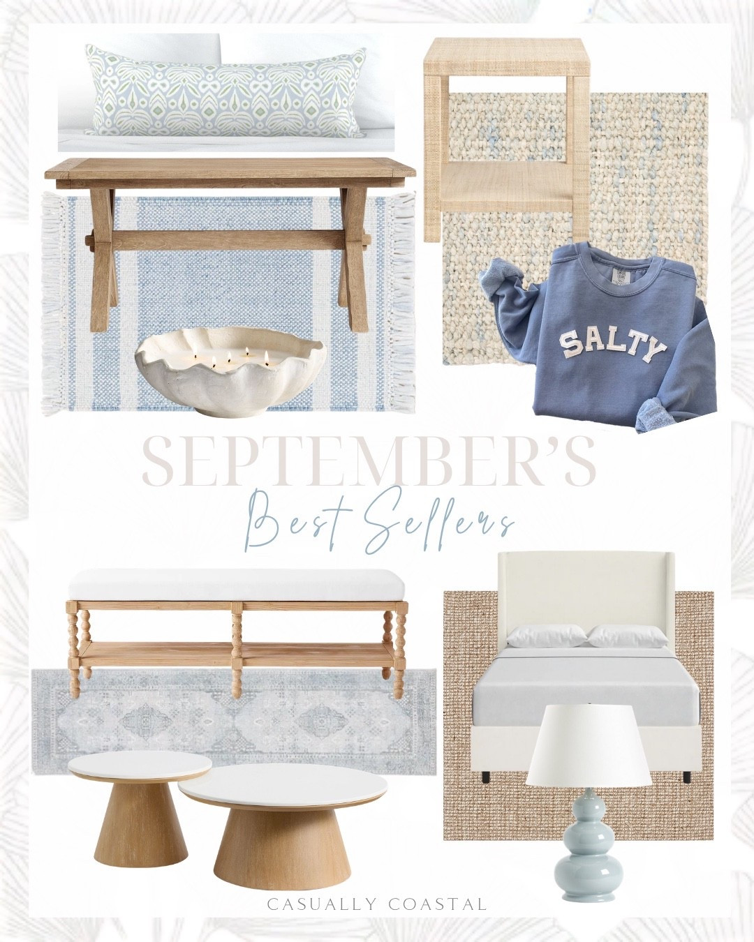 September’s Best Sellers 

Coastal home decor, coastal style, coastal rug, coastal bed, neutral rug, coastal sweatshirt, coastal coffee tables, coastal candle, Salty sweatshirt, clam shell candle, coastal dining table, extendable dining table, wayfair rug, runner rug, blue rug, round quartz nesting coffee tables, pottery barn table, ivory area rug, 2x3 rug, chunky wool jute rug, pottery barn rug, Tilly upholstered bed, wayfair bed, striped indoor outdoor rug, Serena & lily bench, coastal bench, Etsy pillow cover, XL lumbar pillow, raffia square end table, coastal end table, triple gourd lamp, coastal lamp, linen duvet cover

#LTKHome