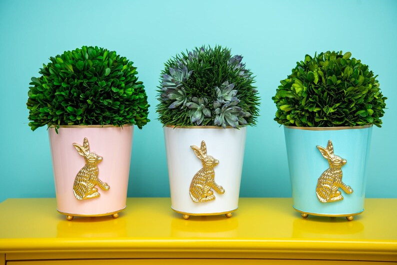 Regency Collection Rabbit Round Cachepot in Light Pink- 6" | Etsy (US)