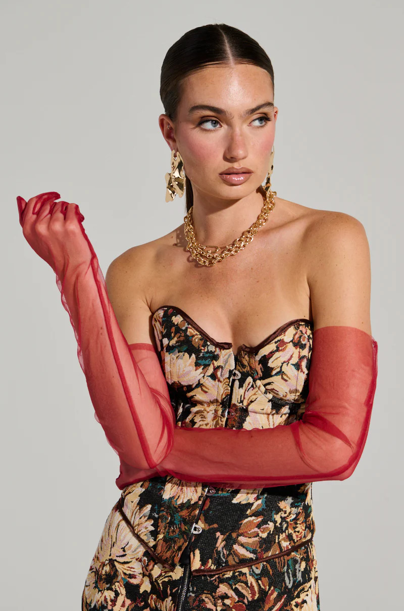 BURGUNDY MESH GLOVE | AKIRA