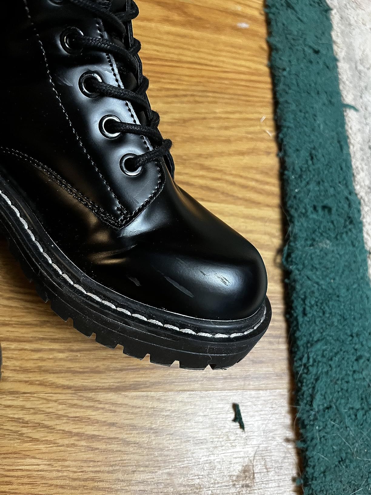ICHIGO Women’s Fashion Ankle Booties Causal 8-Eye Side Zipper Lace-up Combat Boots | Amazon (US)