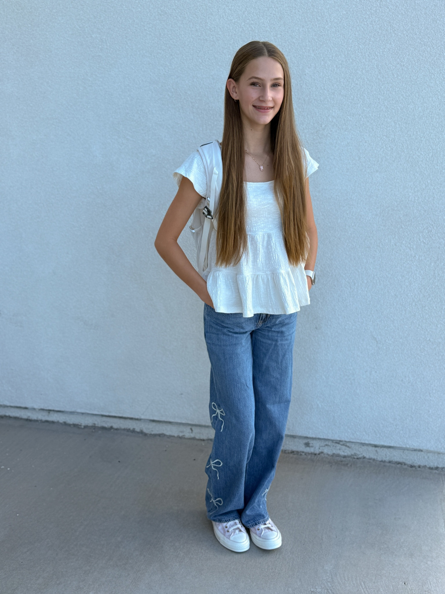 Middle School Girl outfit wearing Abercrombie Jeans in 13/14 long and Alter'd State top but linked similar  

 

#LTKSeasonal #LTKKids #LTKFamily