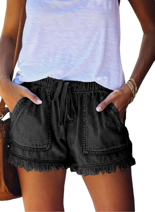 Elapsy Womens Casual Drawstring Elastic Waist Summer Shorts with Pockets S-2XL | Amazon (US)