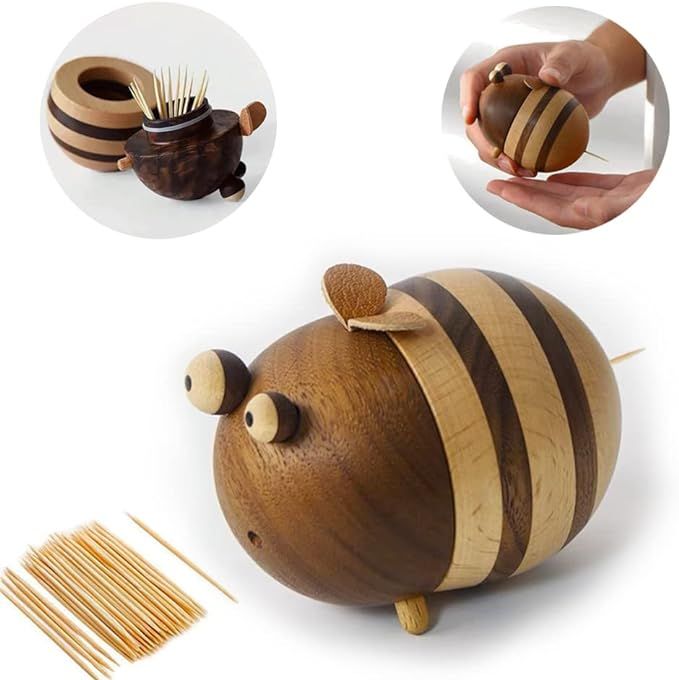 Toothpicks Holder Dispenser Christmas Gifts Bee Decor Cute Gifts Home Office Desk Decor Accessori... | Amazon (US)