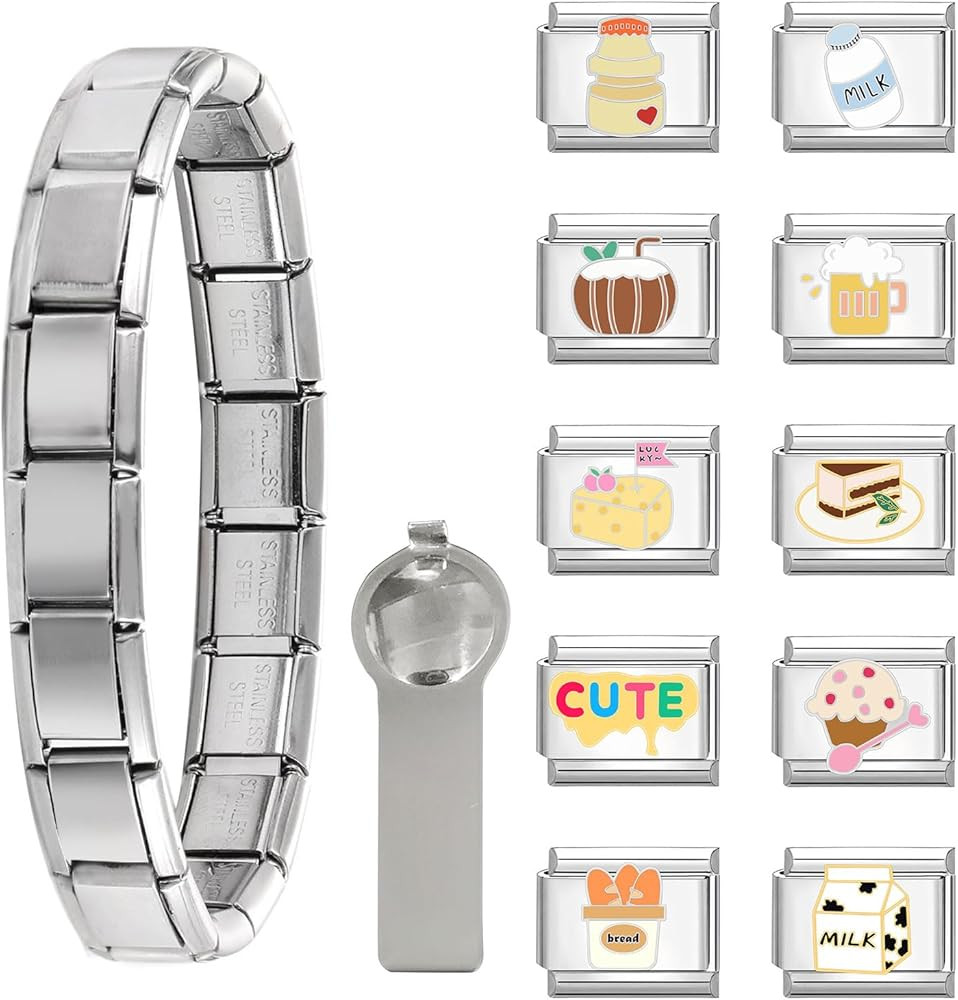 papasgix Italian Charms, Italian Charms Set 10mm*9mm Italian Charm Bracelet Link, Love Fruit Cake... | Amazon (US)
