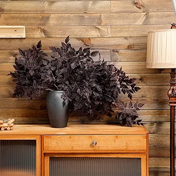 Lyrow 6 Pack Artificial Cimicifuga Plant Leaf Spray Faux Plum Cimicifuga Ramosa Leaf Branch Fall ... | Amazon (US)