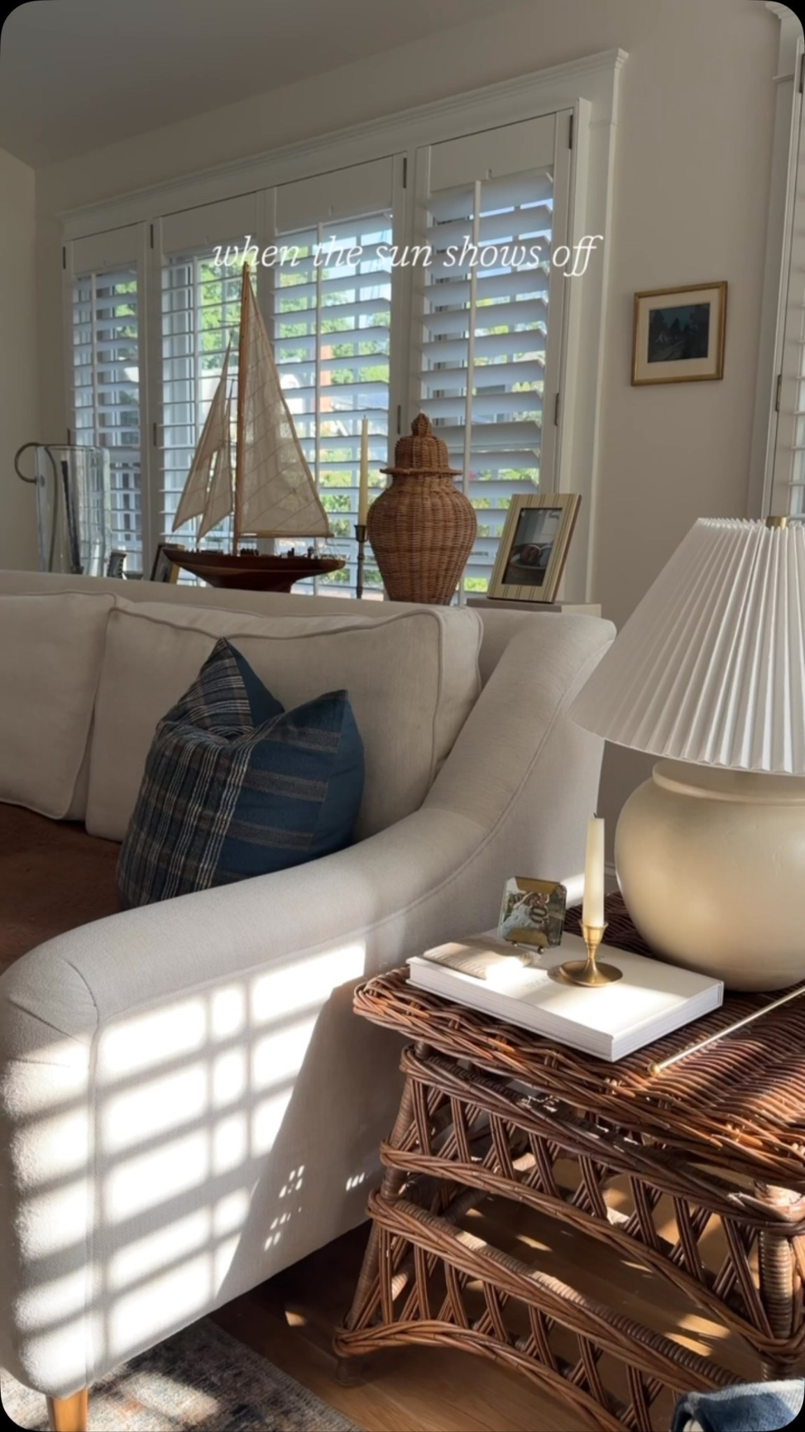 Love when the sun shows off around here ✨ There’s something about the weekend light pouring in that makes every little detail, texture and corner of a room feel that much better.

Comment SHOP for all the links to the space!

#livingroom #livingroomdecor #moderntraditional #cottagestyle #nancymeyers