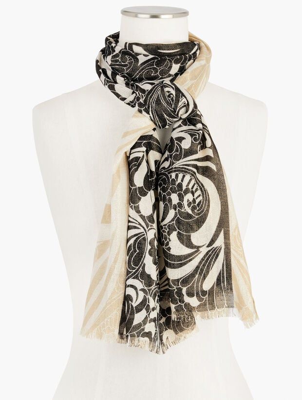 Twirling Floral Oblong Scarf | Talbots