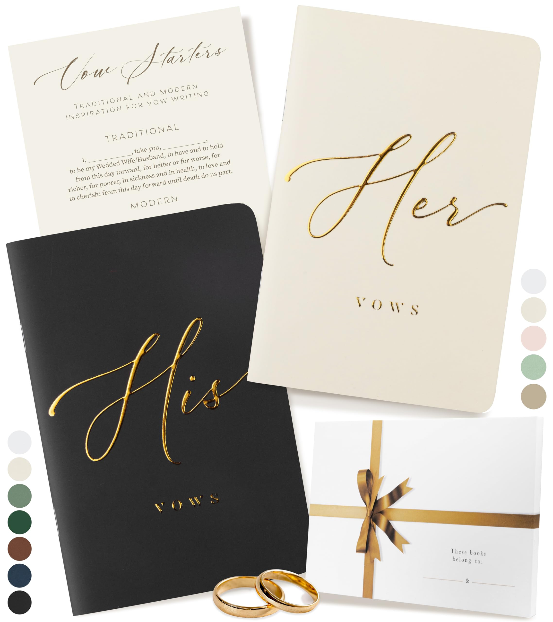 ARTESORI Premium Wedding Vow Book for Her & Him, Soft Touch, Gold Foil, 28 Lined Pages, Wedding V... | Amazon (US)