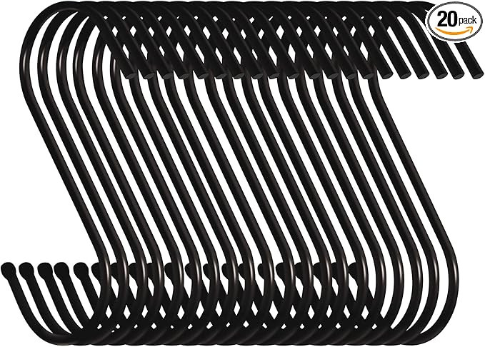 20 Pack 3.5 inch S Hooks Heavy Duty, Plants, Outdoor, Light, Cup, Large Hangers for Kitchen, Bath... | Amazon (US)