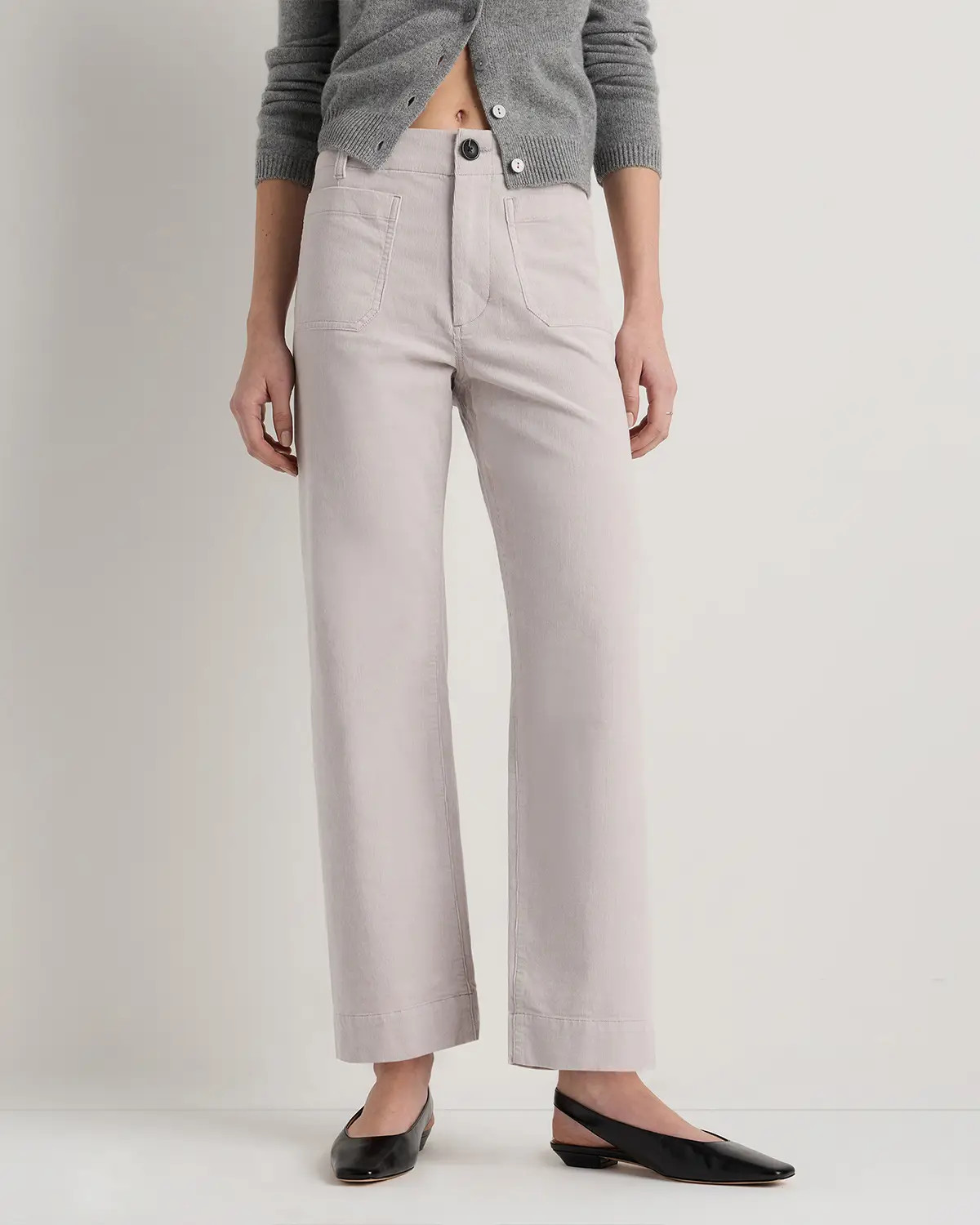 Organic Stretch Corduroy Cropped Wide Leg Pants | Quince