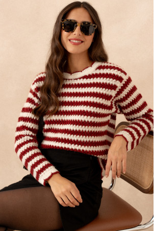 PULL DEGAS MARINIÈRE ROUGE | SAAJ Paris