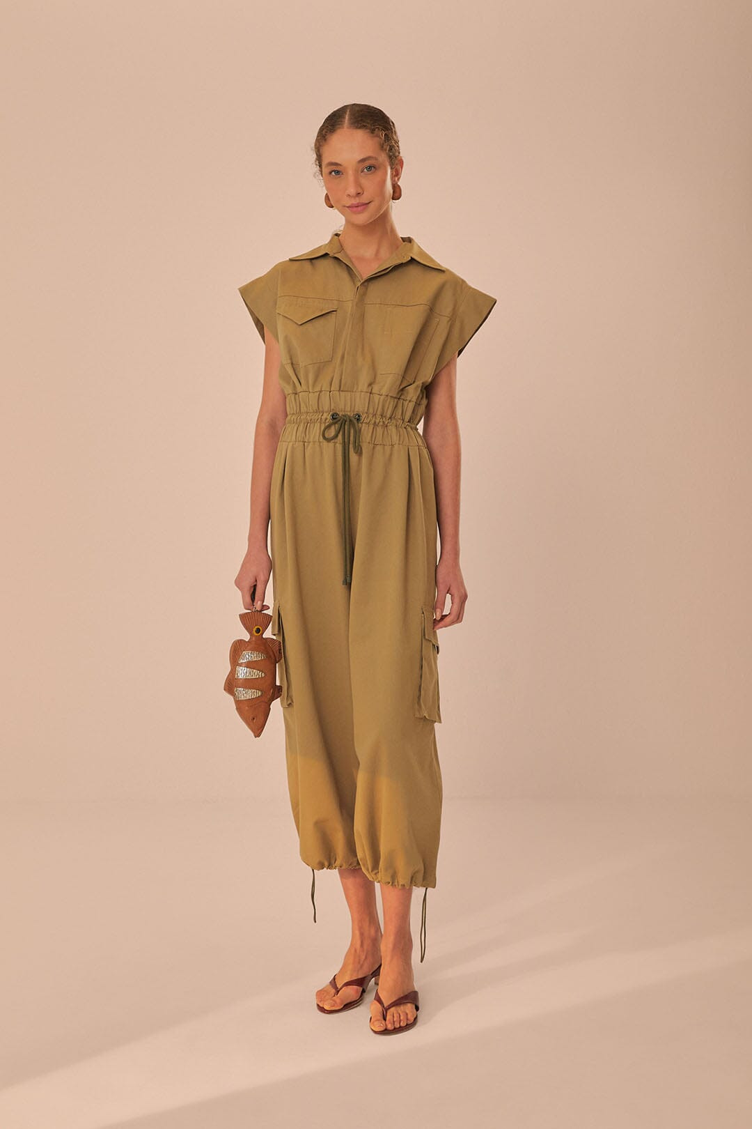 Dark Green Utility Jumpsuit | Farm Rio EU