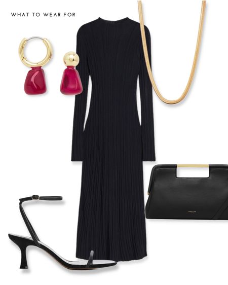 Date night style Inspo 

Midi dress, COS, black heels, demellier clutch bag, gold necklace, evening wear 

#LTKstyletip #LTKSeasonal #LTKeurope