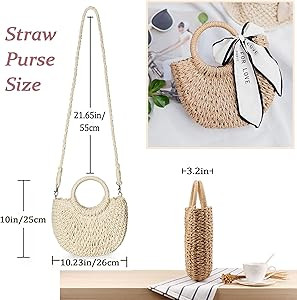 Raffia Woven Wicker Clutch Bag Straw Purse For Girls Summer Beach Crossbody Handbags | Amazon (US)