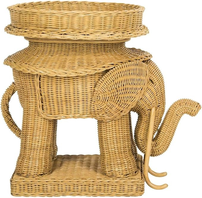 SAFAVIEH Home Collection – Balford Rattan Storage Accent Table with Tray, Fully Assembled, Natu... | Amazon (US)