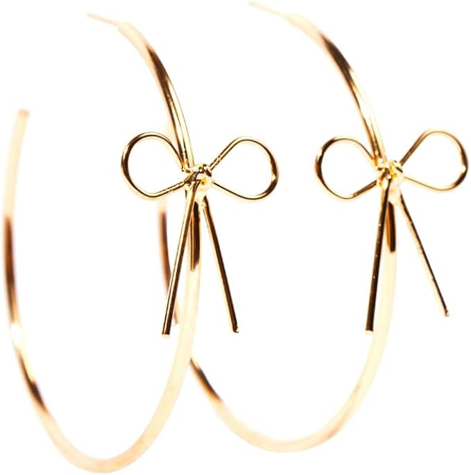Amazon.com: Kathleen Maeve Bow Hoop Earring: Clothing, Shoes & Jewelry | Amazon (US)