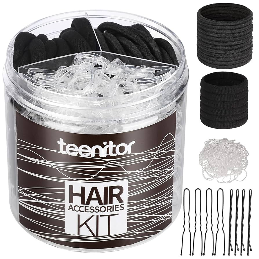 Teenitor Hair Accessories Kit for Woman Girls 500pcs Elastic Hair Bands 30pcs Ponytail Holders, B... | Amazon (US)