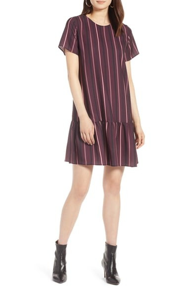 Short Sleeve Ruffle Hem Dress | Nordstrom