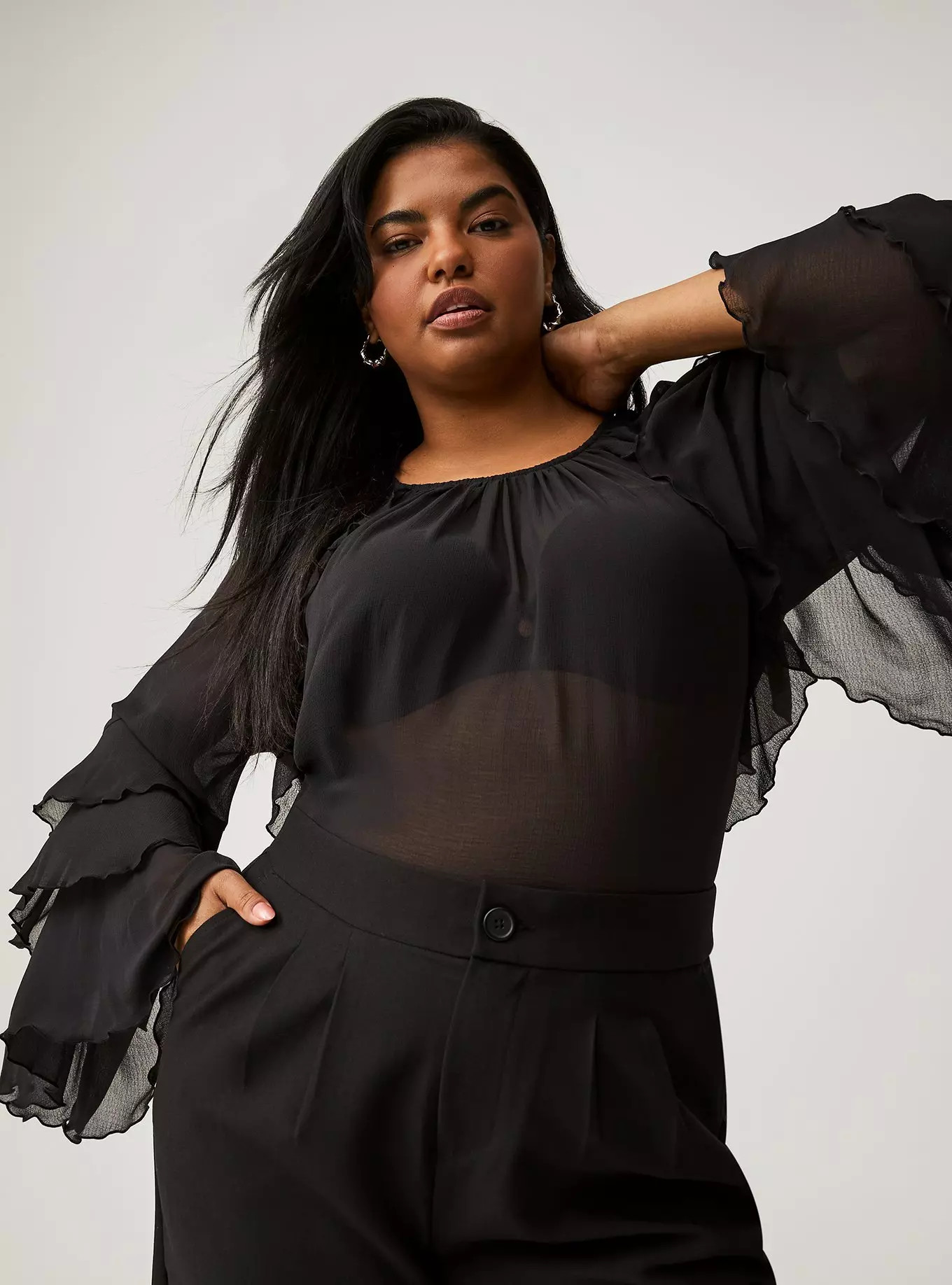 Long Sleeve Ruffle Top | Torrid (US & Canada)