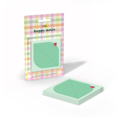 Post-it 3"x3" Hoppy Notes Green Leaf and Ladybug Square Sticky Note Pad 100 Sheets | Target